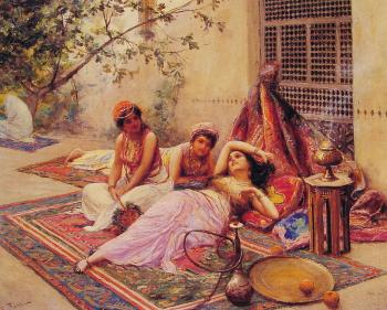 Auguste Bouchet : Odalisque And Her Servant